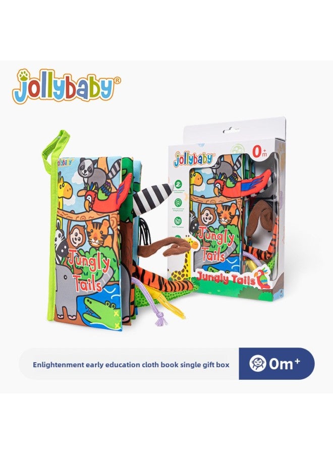 Jollybaby Gift Box Tail Cloth Book 0-3 Years Old Baby Educational Enlightenment Early Education Cloth Book Toy-Color:(gift Box) Dinosaur Tail Cloth Book  - Image 2