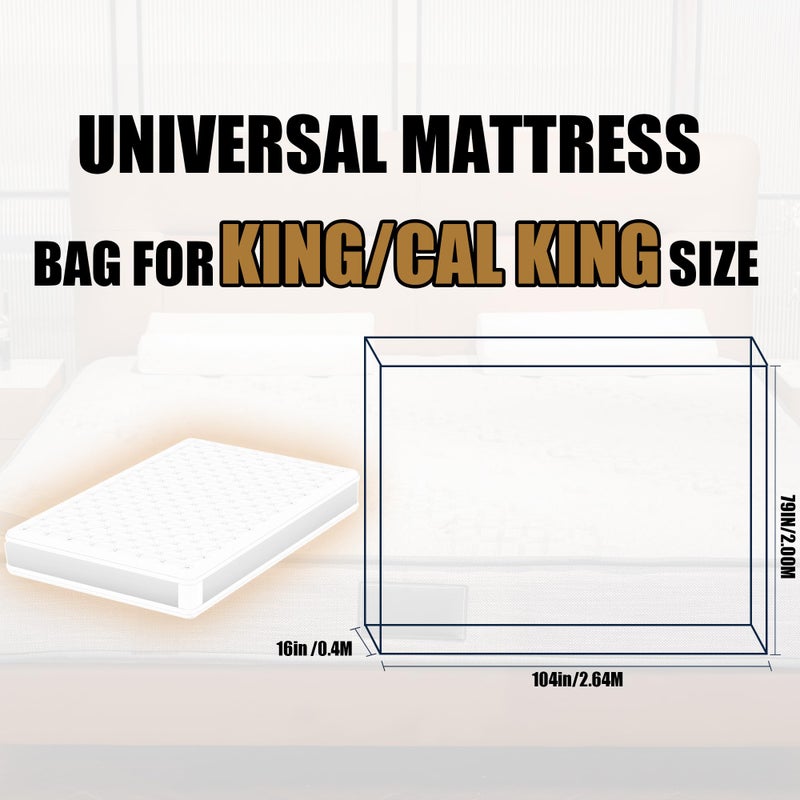 PROMORE Plastic Mattress Bag for Disposal Moving or Storage, Clear Waterproof Mattress Protector Covers - King/Cal King Size (1.5Mil) - Image 2