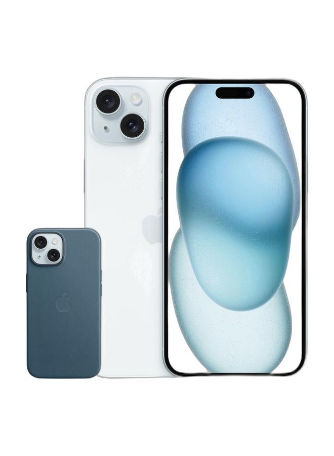 Apple iPhone 15 Plus 128GB Blue 5G With FaceTime - International Version with iPhone 15 Plus FineWoven Case with MagSafe - Pacific Blue - Image 1