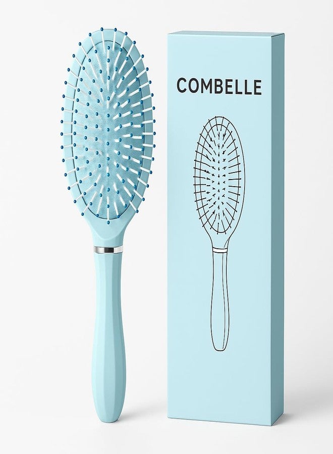 COMBELLE Hair Brush for Women & Men - Detangling, Anti-Static, Scalp Massage Paddle Brush - Soft Bristle Plastic Hair Brush for All Hair Types - Straight, Curly, Frizzy & Wet Hair - Image 1