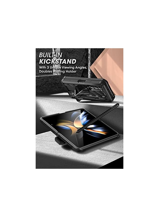 سوبكيس حافظة Unicorn Beetle Pro لهاتف Samsung Galaxy Z Fold 4 5G (2022)، حافظة متينة بطبقة مزدوجة لكامل الجسم مع واقي شاشة مدمج ومسند وفتحة قلم S - Image 5