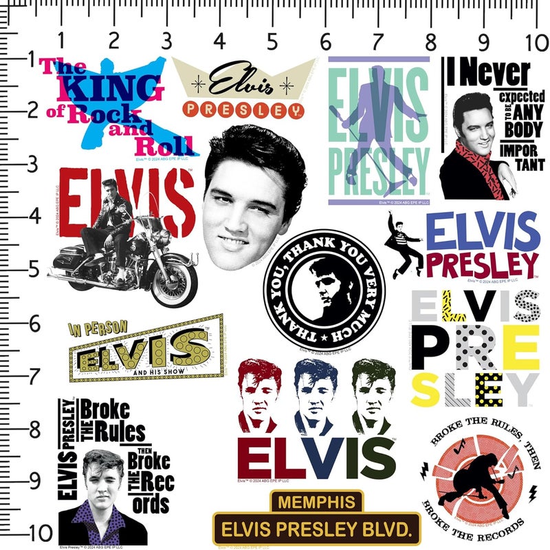 GRAPHICS & MORE Elvis 50ct Vinyl Large Deluxe Stickers Variety Pack - Laptop, Water Bottle, Scrapbooking, Tablet, Skateboard, Indoor/Outdoor Quick use-switch compatible build - Image 2