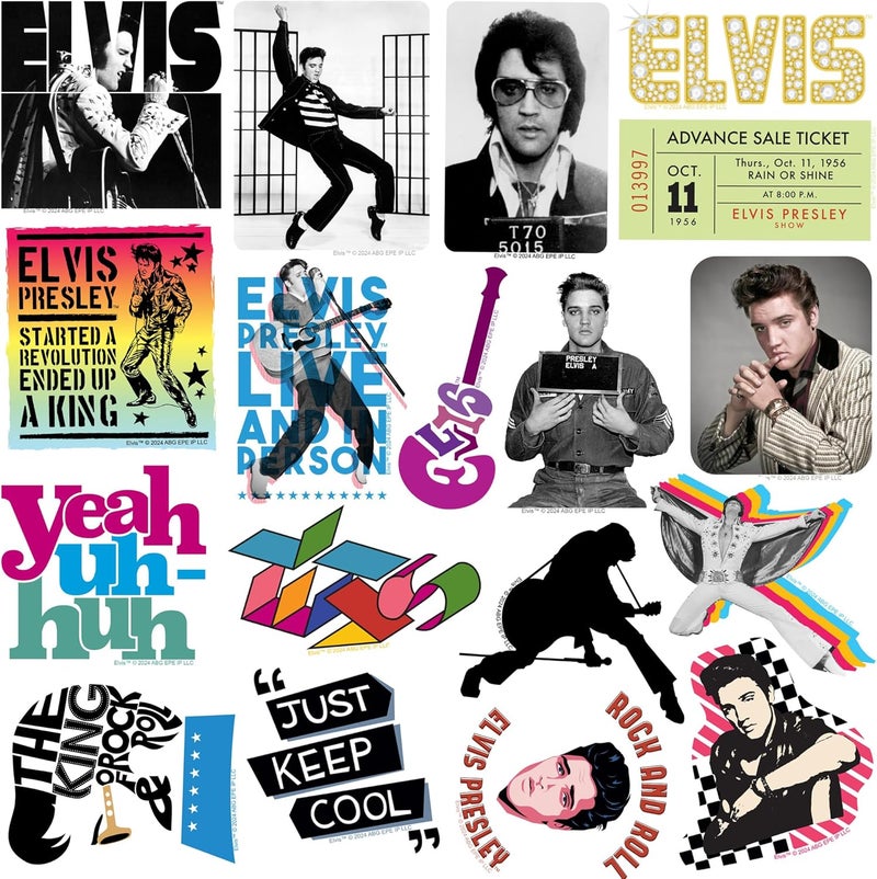 GRAPHICS & MORE Elvis 50ct Vinyl Large Deluxe Stickers Variety Pack - Laptop, Water Bottle, Scrapbooking, Tablet, Skateboard, Indoor/Outdoor Quick use-switch compatible build - Image 4