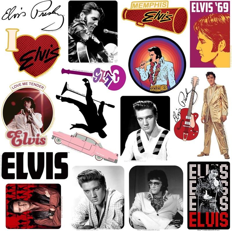 GRAPHICS & MORE Elvis 50ct Vinyl Large Deluxe Stickers Variety Pack - Laptop, Water Bottle, Scrapbooking, Tablet, Skateboard, Indoor/Outdoor Quick use-switch compatible build - Image 3