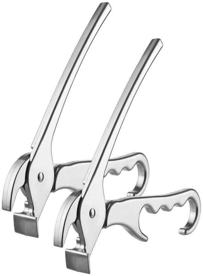 Lnrueg 2 PCS Pizza Pan Gripper, Aluminum Alloy Pizza Pans Grabber Clip, Hot Plate Gripping Tool for Deep Dish Pizza, Microwave Oven Baking Pan Holder, Camping Cooking Tools for Kitchen Baking Dishes - Image 2