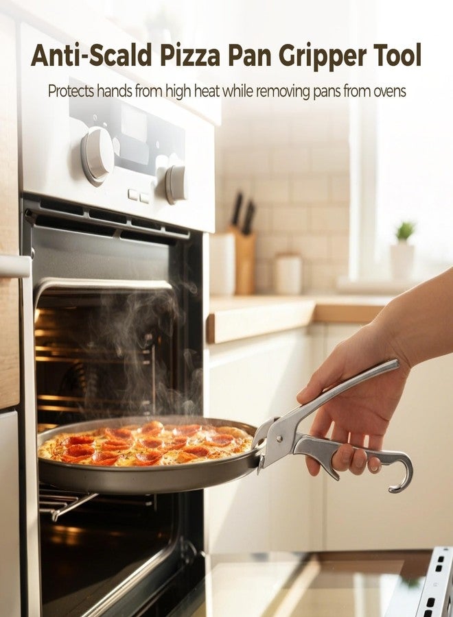 Lnrueg 2 PCS Pizza Pan Gripper, Aluminum Alloy Pizza Pans Grabber Clip, Hot Plate Gripping Tool for Deep Dish Pizza, Microwave Oven Baking Pan Holder, Camping Cooking Tools for Kitchen Baking Dishes - Image 3
