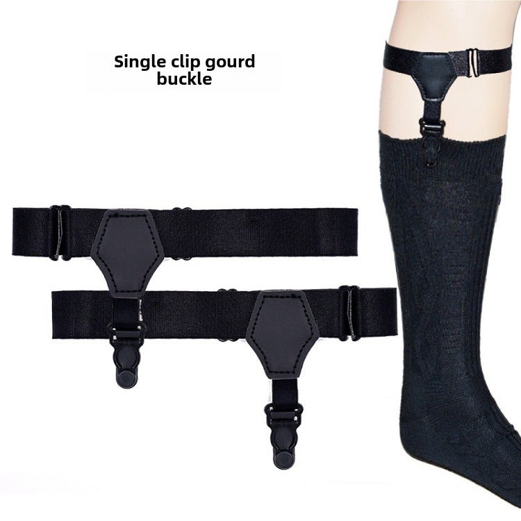 Slimming Knee-High JK Socks for WomenSingle black single clip gourd buckle Single black single clip gourd buckle 