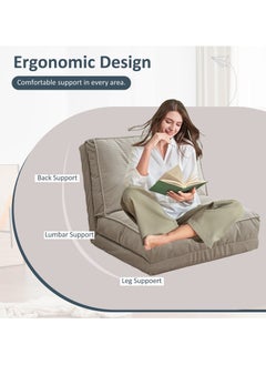 VUCATIN Folding Sofa Bed Convertible Sleeper Chair Foldable Matress with Back Support Portable Fold Out Chair Bed Comfy Floor Sofa Lounge for Living Room Bedroom (White)  - Image 3