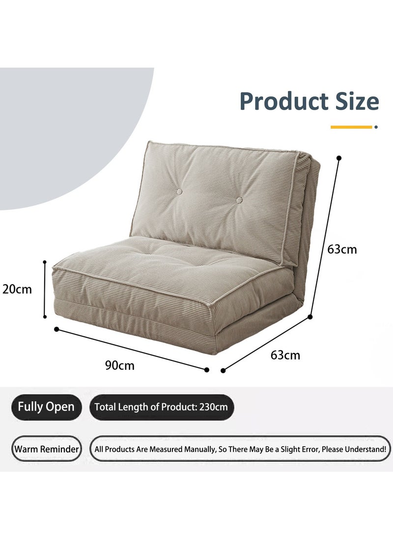 VUCATIN - Folding Sofa Bed Convertible Sleeper Chair Foldable Matress with Back Support Portable Fold Out Chair Bed Comfy Floor Sofa Lounge for Living Room Bedroom (White) - Image 1