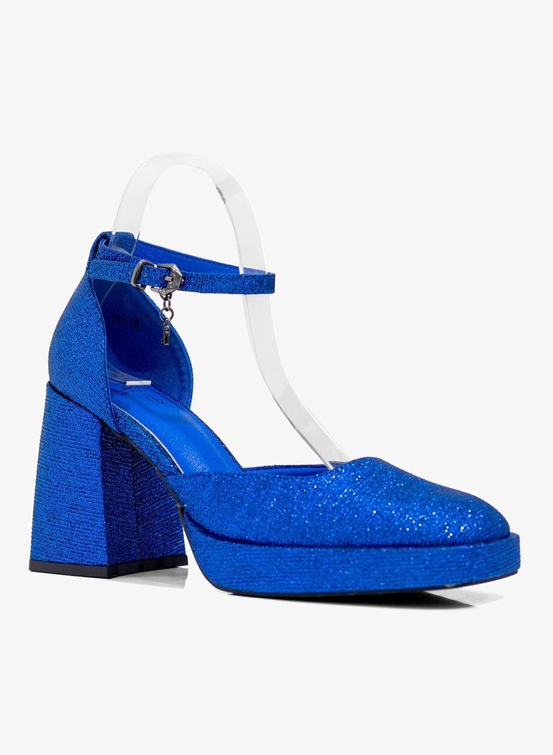 Ishta shimmer open waist 9cm platform heel royal blue