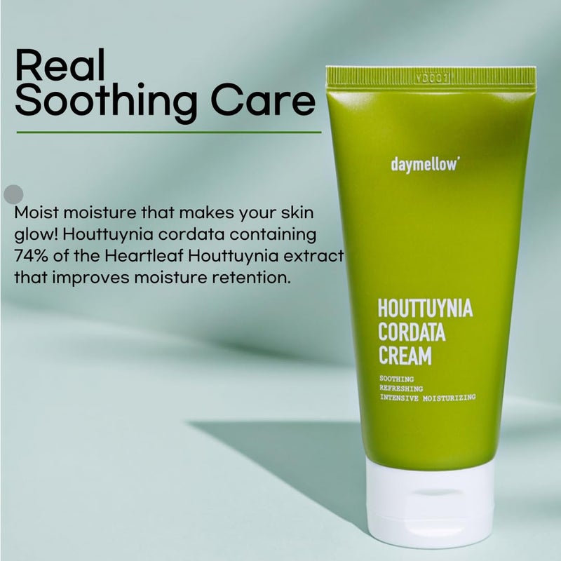 daymellow Houttuynia Cordata Real Soothing Cream 2.82fl.oz/80ml, Face Moisturizer, Heartleaf, Centella, Panthenol, Skin Barrier Repair, Acne, Soothes Redness Facial Cream Korean Skincare - Image 4
