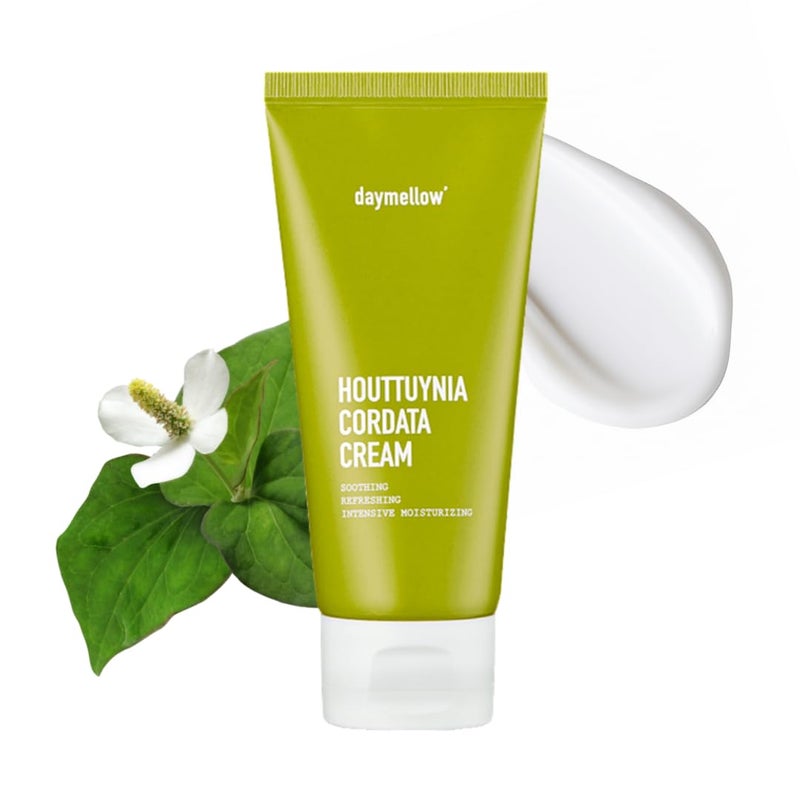daymellow Houttuynia Cordata Real Soothing Cream 2.82fl.oz/80ml, Face Moisturizer, Heartleaf, Centella, Panthenol, Skin Barrier Repair, Acne, Soothes Redness Facial Cream Korean Skincare - Image 1