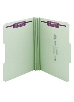 Smead Pressboard Fastener File Folder With Safeshield Fasteners 2 Fasteners 1 3Cut Tab 3" Expansion Legal Size Gray Green 25 Per Box (19944)  - Image 2
