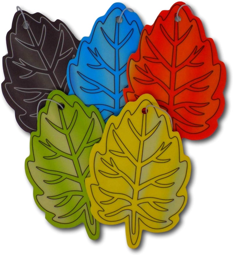 EPOSGEAR 5 Pack Assorted Leaf Design Car Air Fresheners - 5 Scent Variety Pack - Image 1