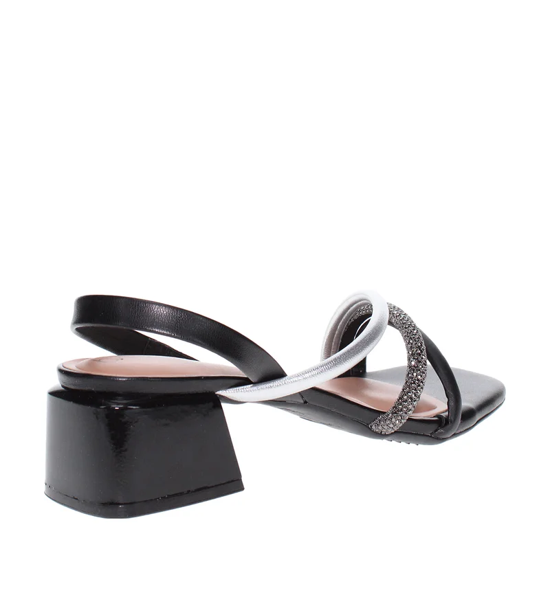 Beira Rio Silver Mid Heels Sandals for Women – Sling Back Heel Sandals for Girls with Ankle Strap for Women | Best Price UAE