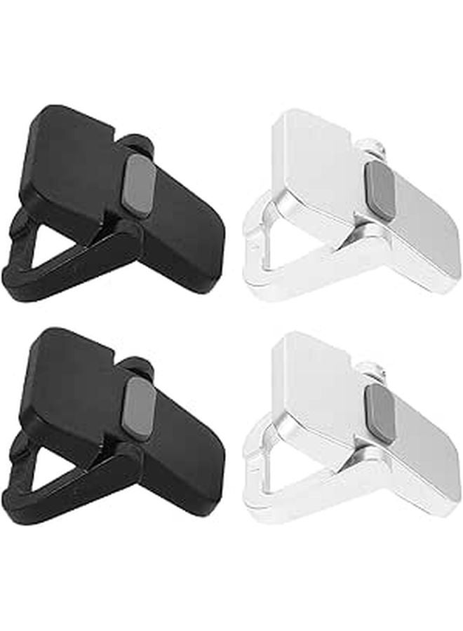 Silver Black Mini Laptop Stand 2 Pack Portable Ergonomic Riser for Home Office Desk - Image 1