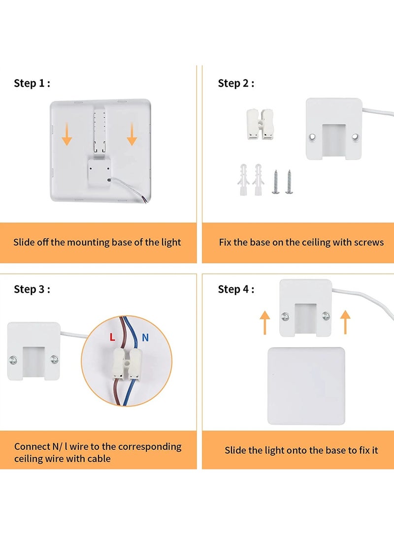 Goeco Ceiling Light LED Square Ceiling Light Modern Ultra-Thin LED Ceiling Lamp for Bathroom Kitchen Bedroom  - Image 3