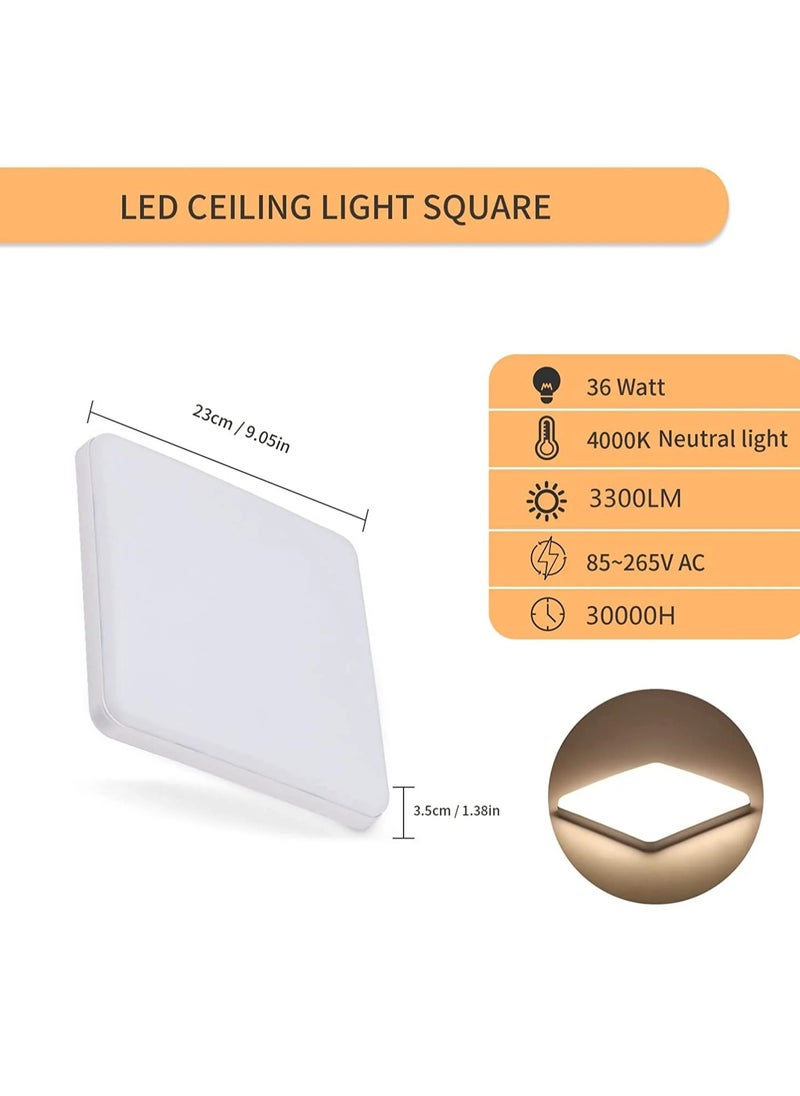 Goeco Ceiling Light LED Square Ceiling Light Modern Ultra-Thin LED Ceiling Lamp for Bathroom Kitchen Bedroom  - Image 2