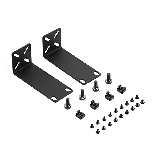PhyinLan Rack Mount Kit for 10.6 inch Switches, Adjustable Rack Ears for Netgear, Cisco, D-Link, TRENDnet and HP Products, Mount 10.6" Wide to 19" Equipment, Adjustable Hole Distance 14-30mm - Image 1