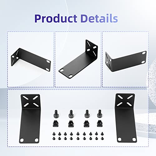 PhyinLan Rack Mount Kit for 10.6 inch Switches, Adjustable Rack Ears for Netgear, Cisco, D-Link, TRENDnet and HP Products, Mount 10.6" Wide to 19" Equipment, Adjustable Hole Distance 14-30mm - Image 3