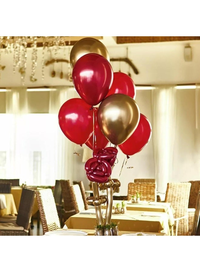 ذا بارتي بوبير مجموعة بالونات عيد الميلاد – 50 قطعة بالونات حمراء، ذهبية وملونة لتزيين حفلات عيد الميلاد - Image 2