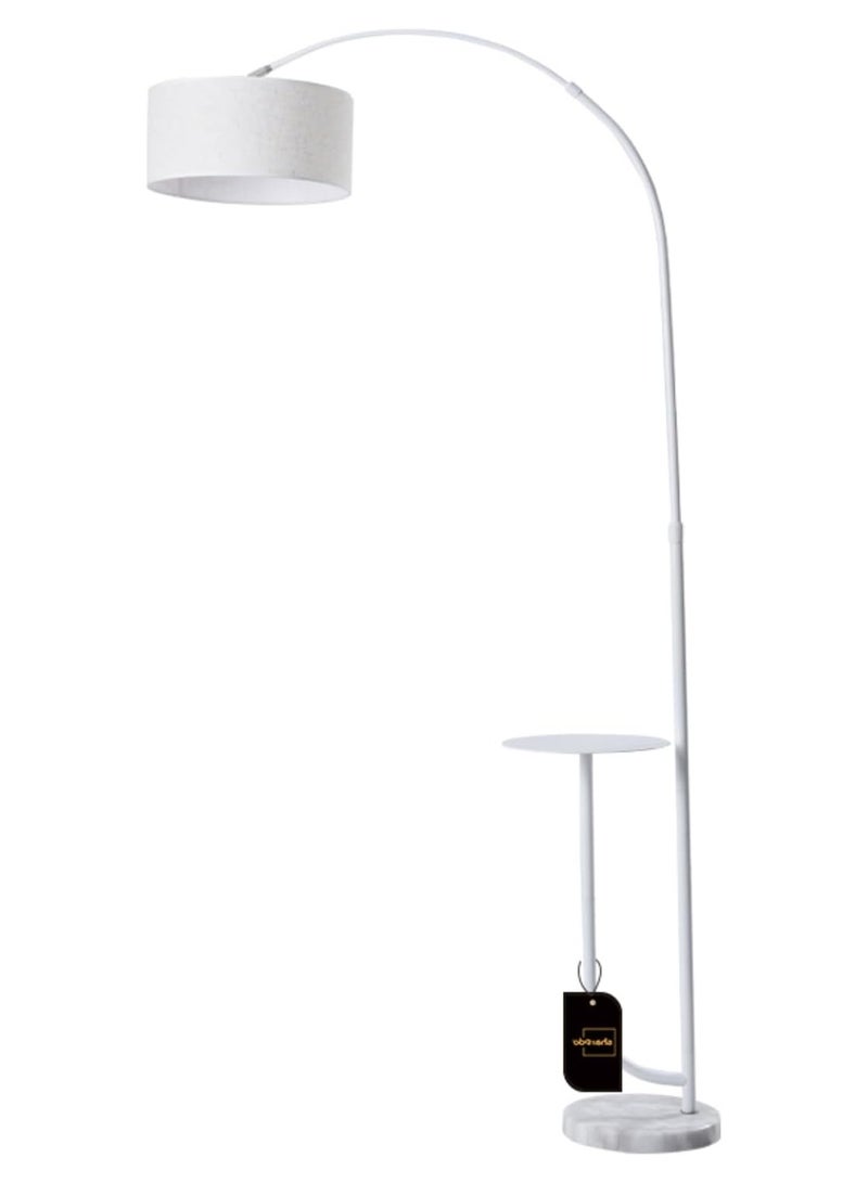 SHARPDO Modern Floor Lamp with Shelf Adjustable Pure Natural Marble Elegant Floor Lighting with Tray Interior Lighting Decoration Standing Light with Shelves White - Image 4