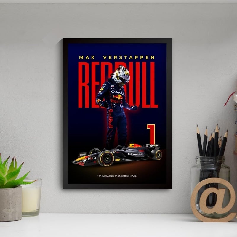 Funk You Store Max Verstappen Poster Redbull F1 Poster | Framed Red Bull F1 Car A4 Sized (31 x 23 cm) | Max Verstappen Frame | Redbull Car Posters for Wall, Gift for Boys, Formula 1 Frames | Formula 1 Framed - Image 2