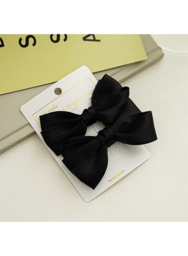 Guqqeuc Hair Bow Clips For Girls Black Bowknot Hair Barrettes For Kids Cute Hair Accessories For Little Girls 2Pcs Bowknot Hair Clip - Image 3