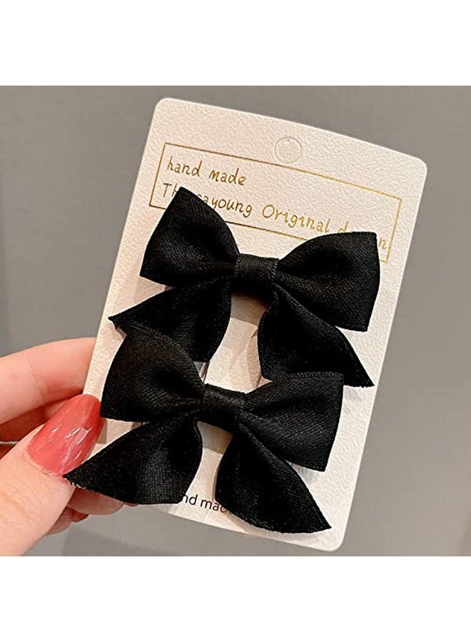 Guqqeuc Hair Bow Clips For Girls Black Bowknot Hair Barrettes For Kids Cute Hair Accessories For Little Girls 2Pcs Bowknot Hair Clip - Image 5