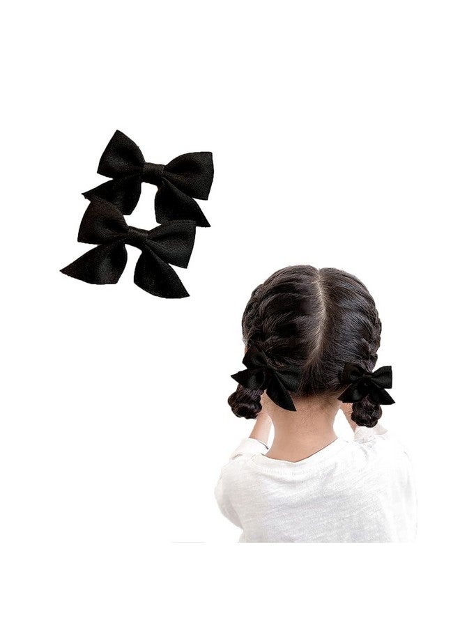 Guqqeuc Hair Bow Clips For Girls Black Bowknot Hair Barrettes For Kids Cute Hair Accessories For Little Girls 2Pcs Bowknot Hair Clip - Image 2