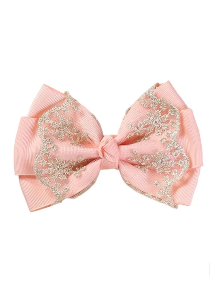 Bambimici Aaliyah Socks & Cute Ribbon Big Bow Headband Set Peach