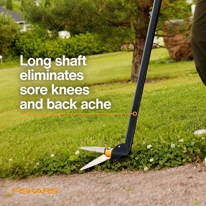 Fiskars Grass Shears, Long Handle, 36" Handle Lawn Shears for Trimming Grass while Standing, Lawn Cutter with 360-Degree Swivel Blade - Image 1