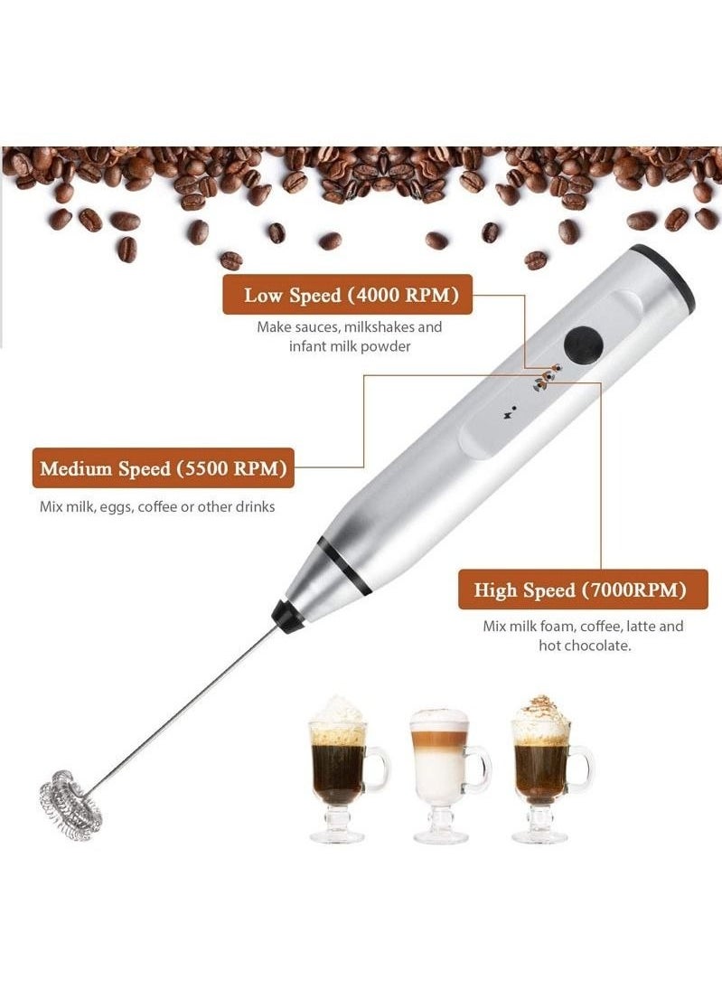 Generic 3 Piece set Electric Milk Frother and Mixer Set, USB Rechargeable Mini Beverage Blender, Handheld Electric Coffee Mixer  - Image 3