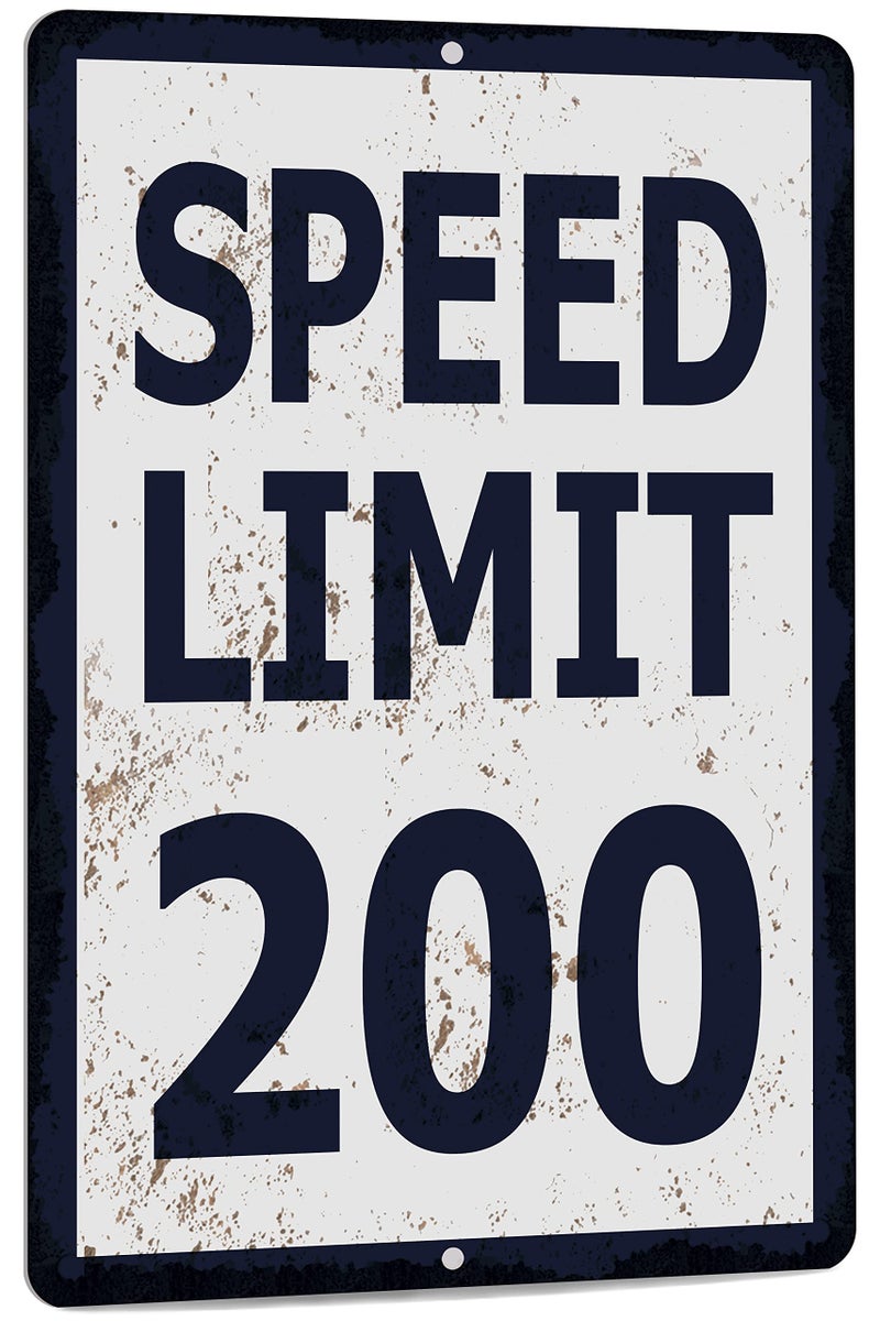 Funny Mechanic Metal Tin Sign Wall Decor Man Cave Bar Speed Limit 200 MPH
