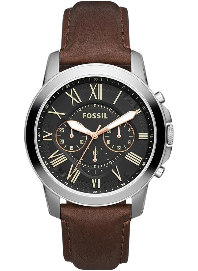 FOSSIL Men's waterproof genuine leather quartz watch -FS4813  - Image 1