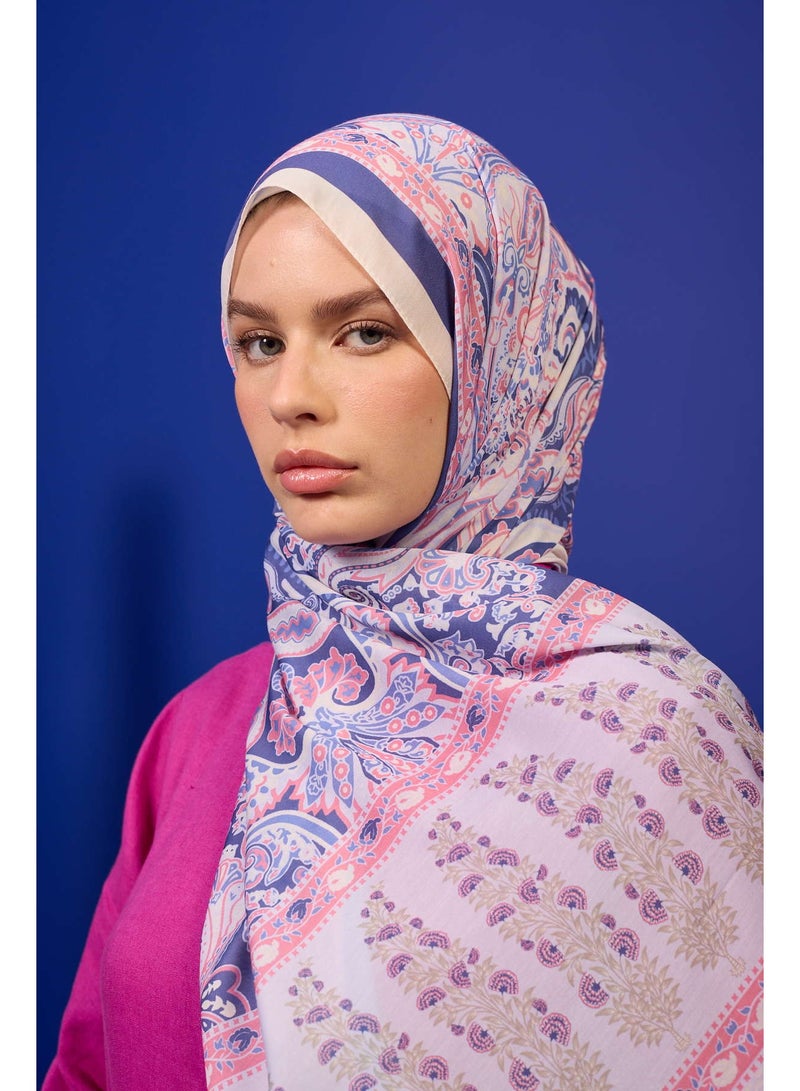 مجموعة Marrakech شال ناعم أزرق غابة وردي 3049-12 - Image 4