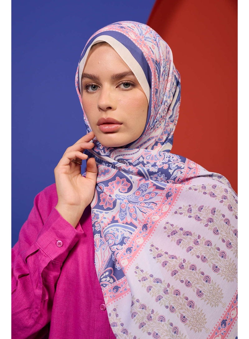 مجموعة Marrakech شال ناعم أزرق غابة وردي 3049-12 - Image 5