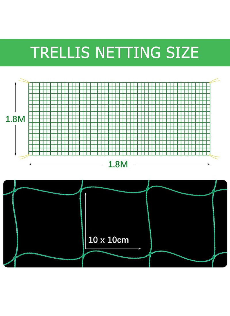 EHOME - Garden Netting Plant Trellis Net 1.8X1.8M Climbing Plant Supports Mesh Outdoor Indoor Clips for Beans Tomatoes Peas Pumpkin Flowers Vegetables - Image 1