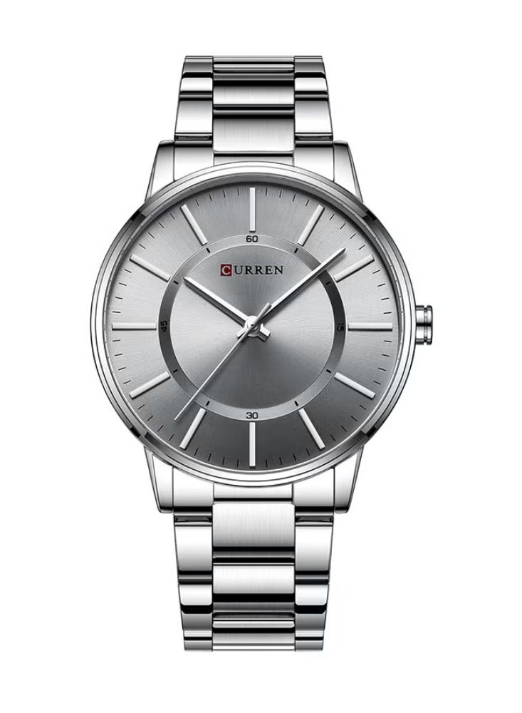 CURREN ساعة كاجوال للرجال مقاومة للماء من الفولاذ المقاوم للصدأ 8385 - 45 مم - فضي - Image 1