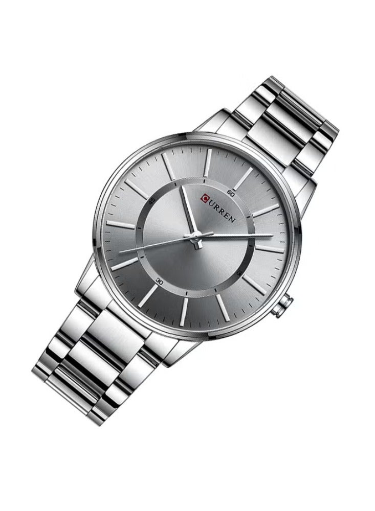 CURREN ساعة كاجوال للرجال مقاومة للماء من الفولاذ المقاوم للصدأ 8385 - 45 مم - فضي - Image 3