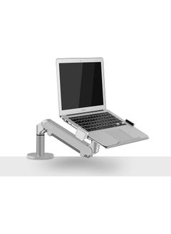 upergo Oz 1S Aluminum 2 In 1 Monitor Arm Laptop Stand And Mount For Gaming And Office Use 17" 32" Each Arm Upto 6 Kg Silver  - Image 1