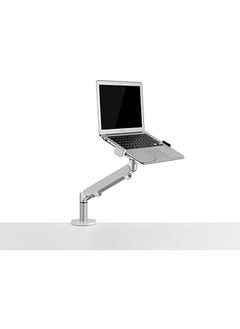 upergo Oz 1S Aluminum 2 In 1 Monitor Arm Laptop Stand And Mount For Gaming And Office Use 17" 32" Each Arm Upto 6 Kg Silver  - Image 2