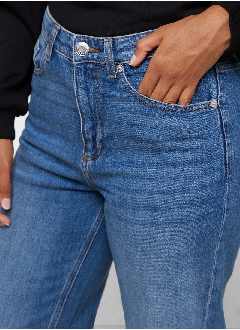 VERO MODA - High Waist Straight Jeans - Image 1