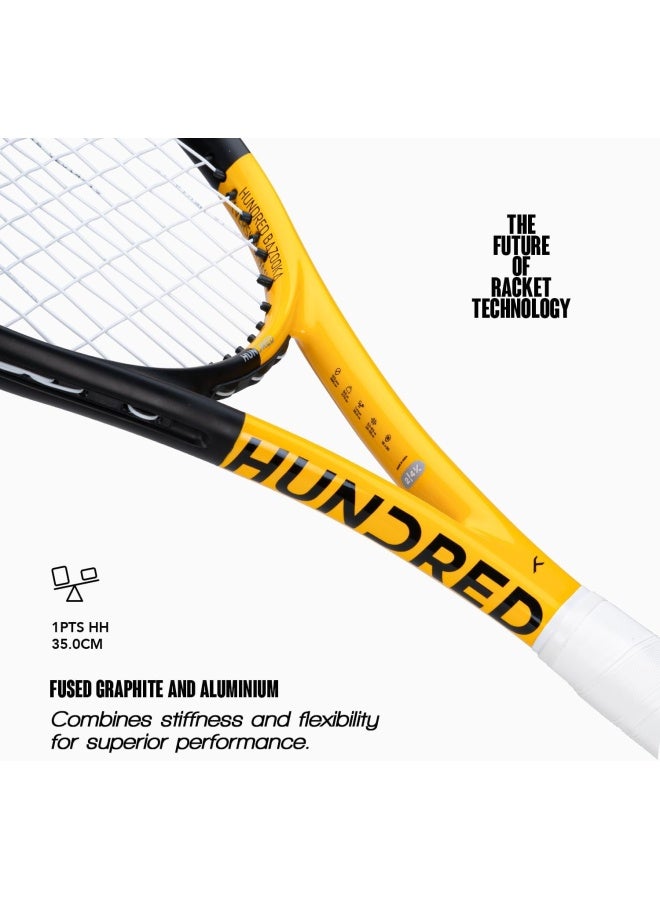 HUNDRED Bazooka Strung Tennis Racket With Full Cover | 1 Point Head Heavy | Grip Size 2 (4 1/4 Inches) | 270 Grams (Black/Yellow) - Image 3