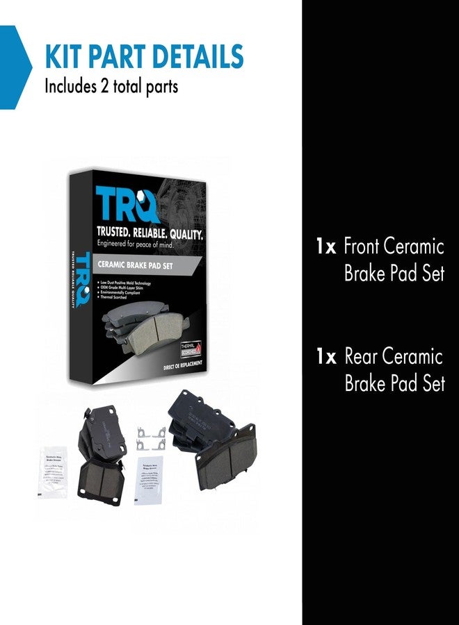 تي آر كيو طقم تيل فرامل سيراميك أمامي وخلفي من TRQ لسيارة سوبارو إمبريزا WRX موديل 2006-2007 (جديد) - Image 2