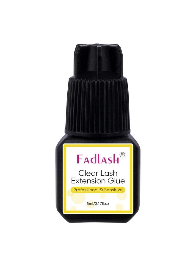 FADLASH لاصق رموش لتمديد الرموش 5 مل لاصق رموش شفاف 1 ثانية وقت التجفيف 8 أسابيع ثبات لاصق تمديد الرموش الشفاف قوي جدًا للاستخدام المهني فقط - Image 2