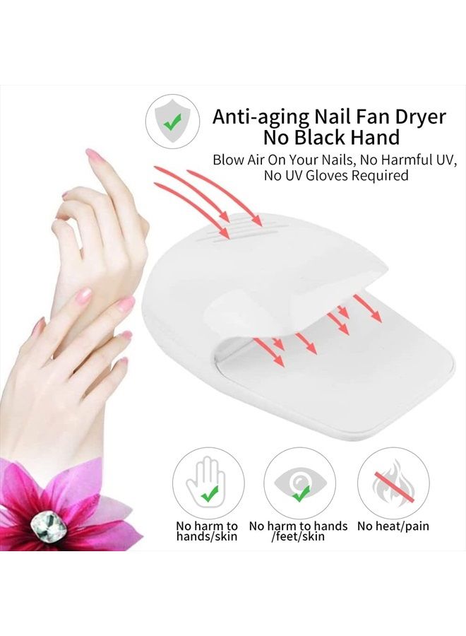 eyxformula Nail Fan Dryer for Regular Nail Polish, Portable Nail Dryer Nail Art Polish Machine Quick Dry Nail Polish Gel Nail Dryer Blower for Fingernail Toenail, Portable Fans Battery Operated - Image 3