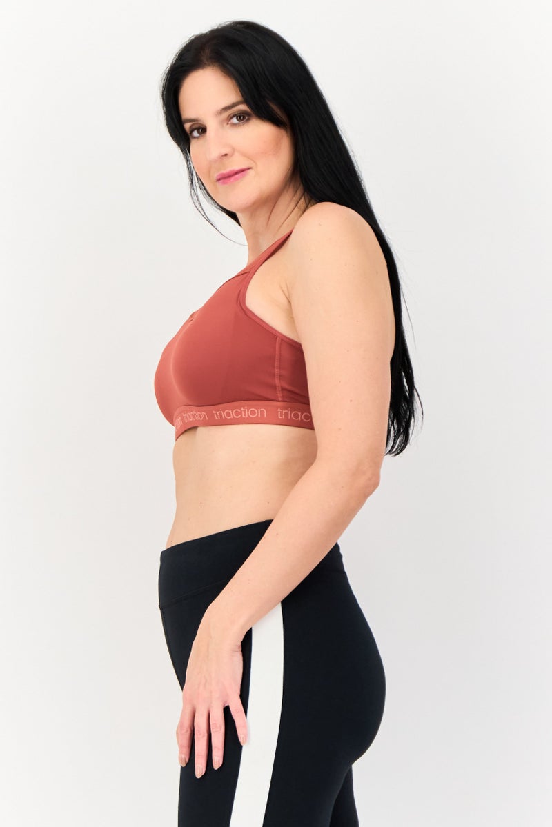 TRIUMPH Women Solid Padded Sports Bra, Rust - Image 2