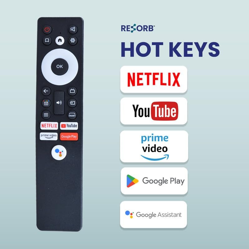 RESORB LED 589 Non Voice Remote Control Compatible for Amstrad Smart LCD/LED TV with Netflix YouTube primevideo Google Play Buttons (Match Your New to Previous One Before Purchase) - Image 3