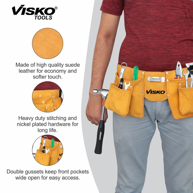 Visko Tools Visko VLB 024 Tool Kit With Carpenters Apron Tool Bag 10 Pockets Belt Welding Hand Gloves  - Image 4